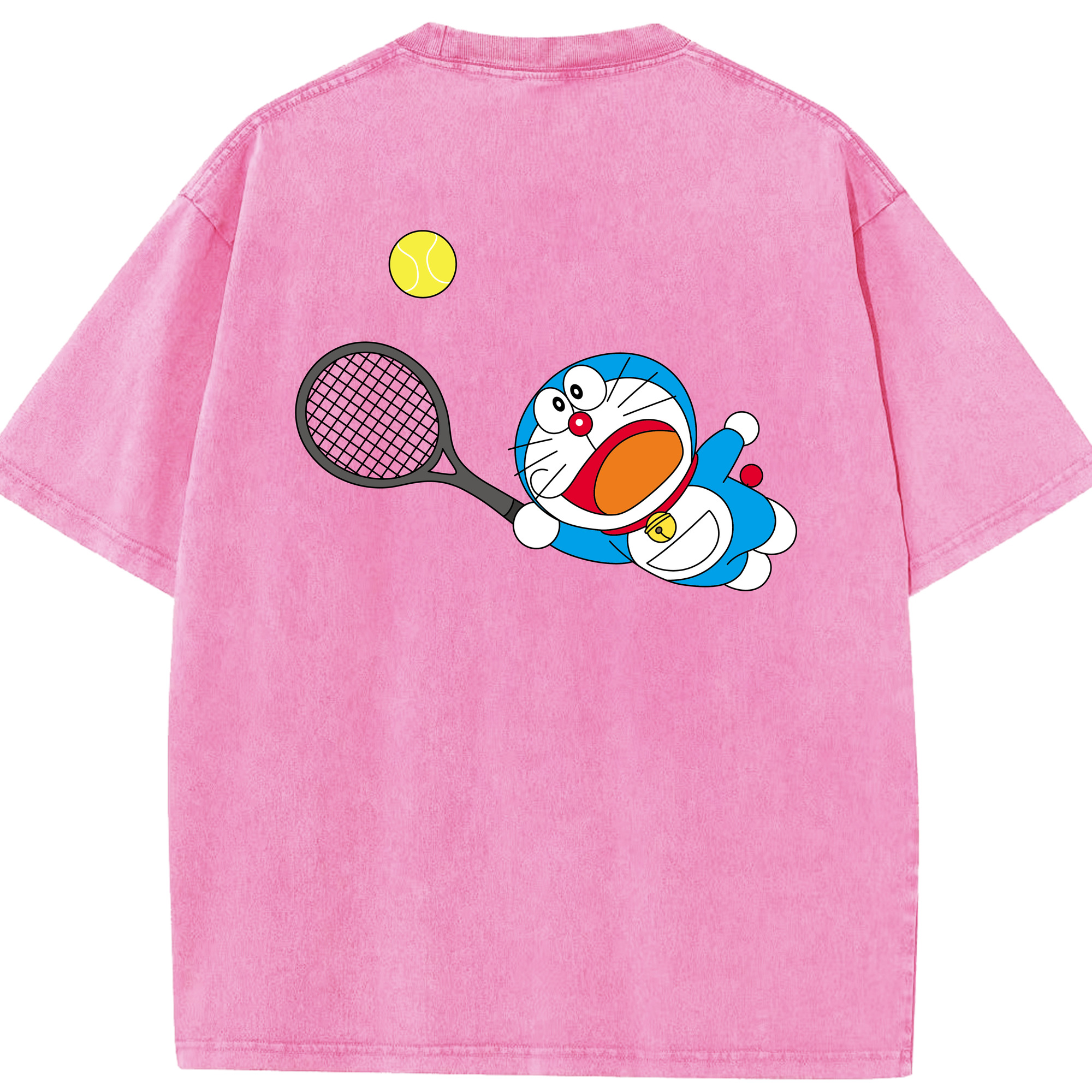 （画像用） ドラえもん Doraemon 綿100% ヴィンテージ風 半袖Tシャツ（背面プリント）